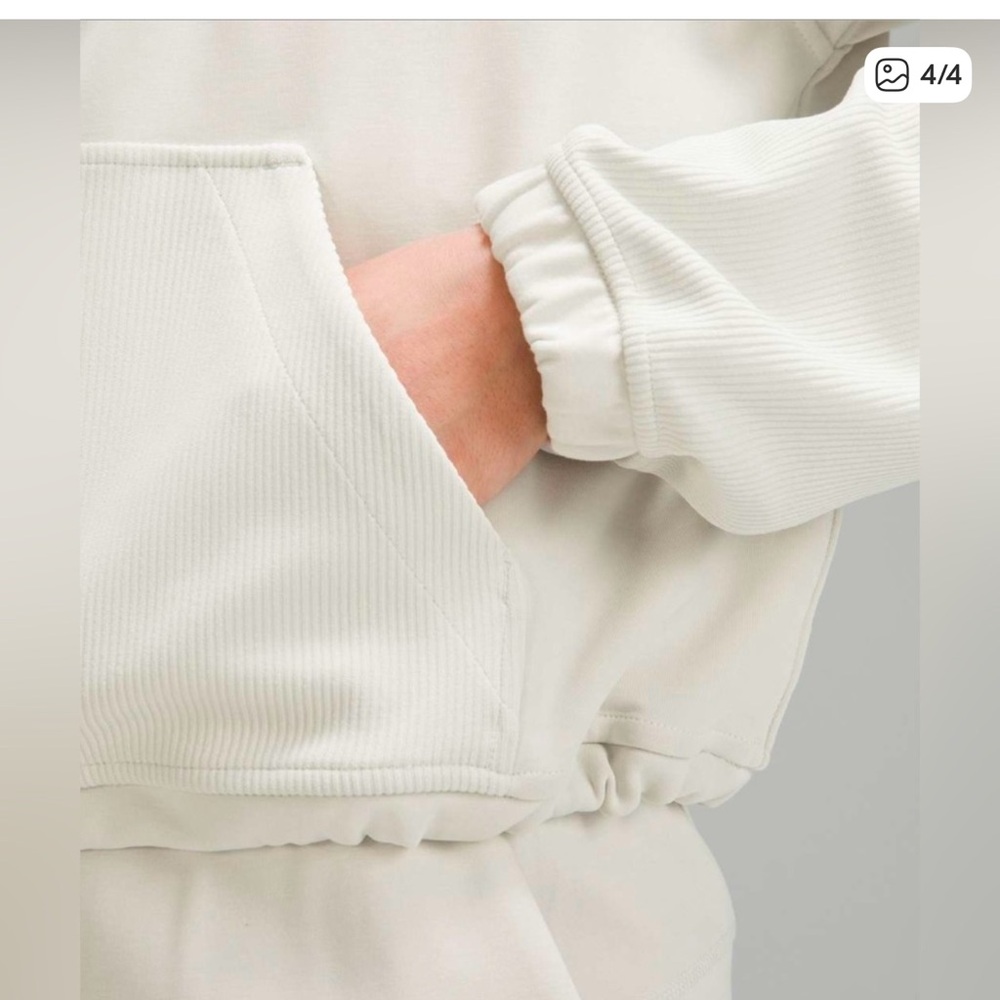 lululemon athletica Softstreme Ribbed Half-Zip Sweatshirt - Bone - Picture 3 of 5